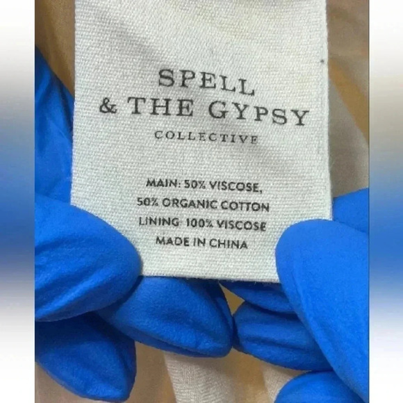 Spell and the Gypsy Cream and Brown Puff Sleeve Square Neck Midi Sundress - Picture 7 of 7